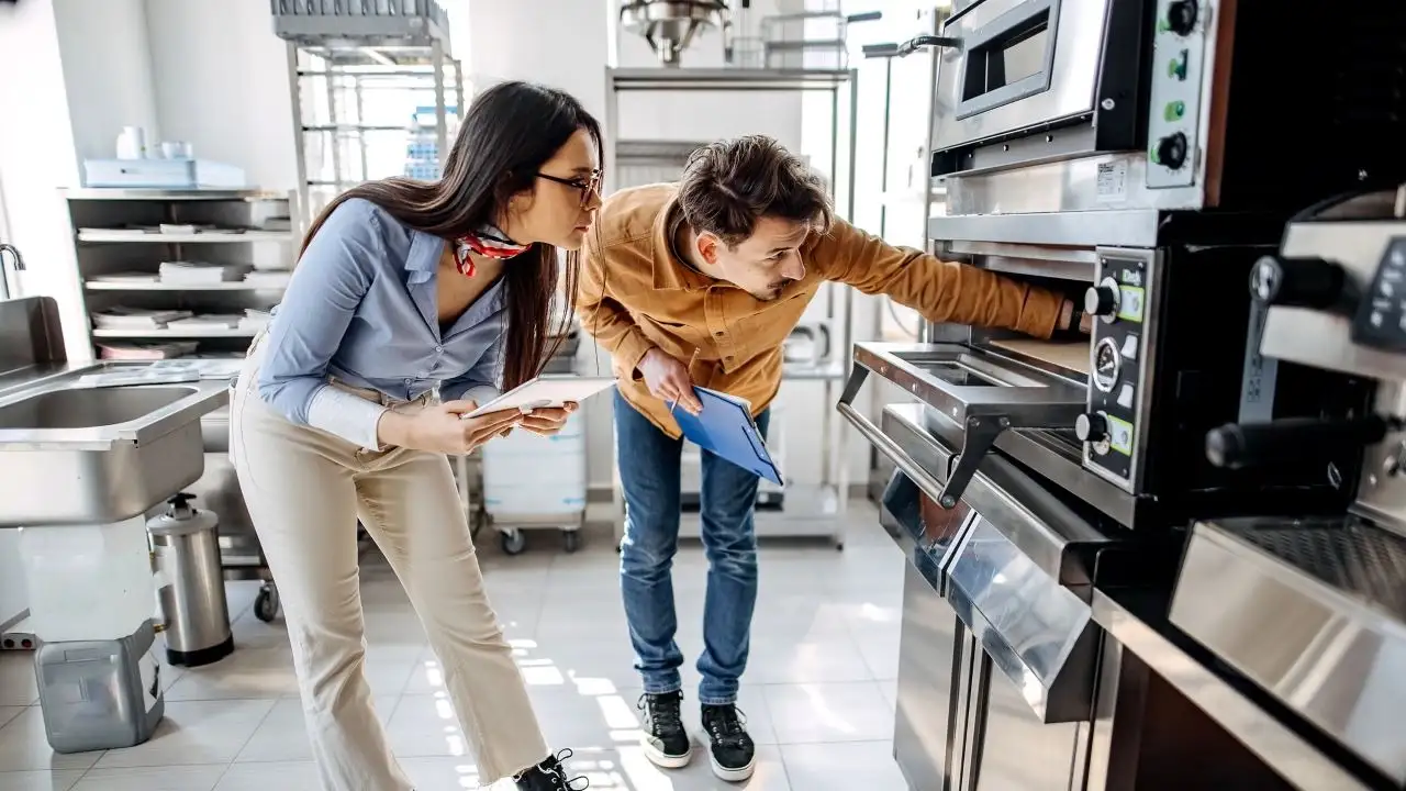 Couple shopping for appliances